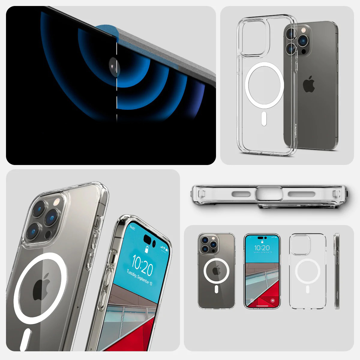 Etui pancerne z wbudowanym pierścieniem magnetycznym kompatybilne z akcesoriami z serii MagSafe Spigen Ultra Hybrid Mag do iPhone 14 Pro